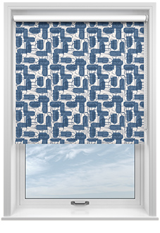 Meander, Navy - Twist&Fit Roller Blind